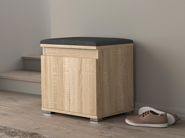 Wizualizacja szafki na buty Venix 3X dąb sonoma+szary
