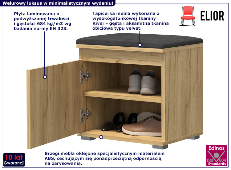 Szafka na buty Venix 4X dąb craft+szary