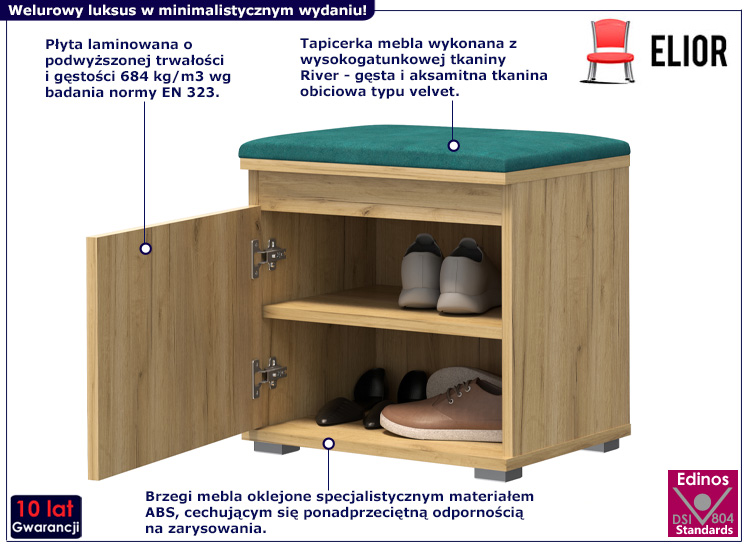 Szafka na buty Venix 4X dąb craft+zielony