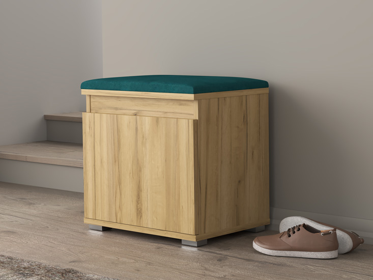 Wizualizacja szafki na buty Venix 4X dąb craft+zielony