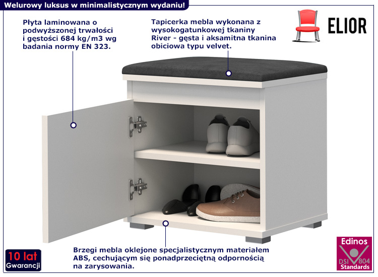 Szafka na buty Venix 5X biały+szary