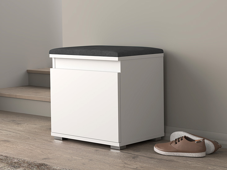 Wizualizacja szafki na buty Venix 5X biały+szary