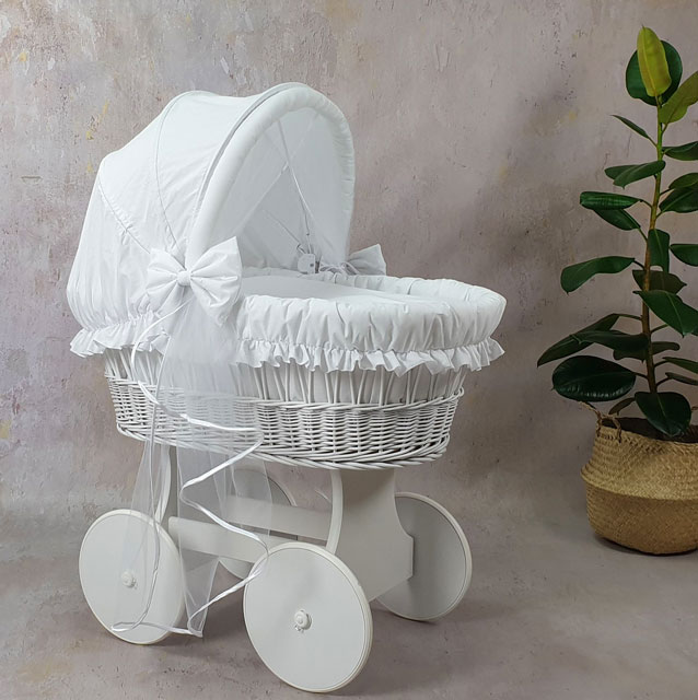 Komplet kosz Mojżesza z budką na kołach biały Notiso 7X