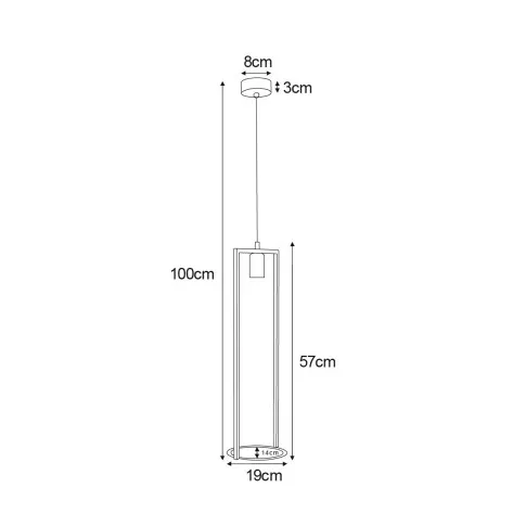 Wymiary lampy A205-Ampa