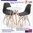 infografika zestawu okrągly biały stół z czarnymi krzesłami w stylu skandynawskim osato 3x