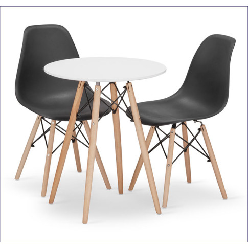 komplet okrągły stół kuchenny z 2 krzesłami osato 3x