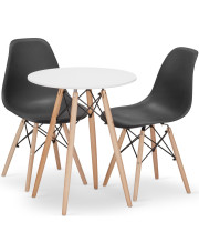 Zestaw biały skandynawski stół z 2 krzesłami - Osato 3X 12 kolorów w sklepie Edinos.pl