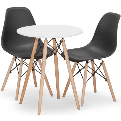 skandynawski komplet okrągły stół z 2 krzesłami do kuchni osato 3x