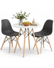 Zestaw biały skandynawski stół z 2 krzesłami - Nadikos 3X 12 kolorów w sklepie Edinos.pl