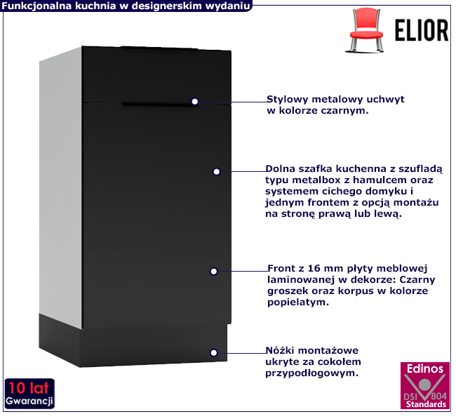 Dolna szafka kuchenna z szufladą Carbon 7X