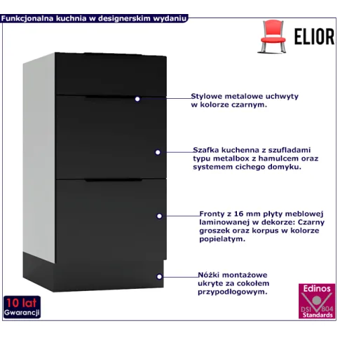 Kuchenna szafka dolna z szufladami Carbon 8X