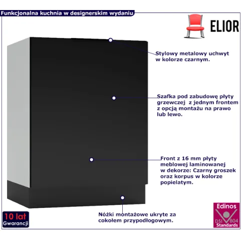 Kuchenna szafka do zabudowy płyty grzewczej Carbon 10X