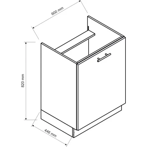 Wymiary dolnej szafki pod kuchenkę 60cm Carbon 10X