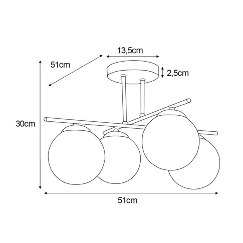 Wymiary lampy A217-Ekta