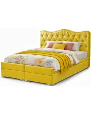 Podwójne łóżko z tapicerowanym zagłówkiem Orchidea 160x200 - 44 kolory w sklepie Edinos.pl