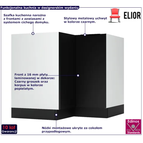 Kuchenna szafka narożna z 2 frontami Carbon 22X