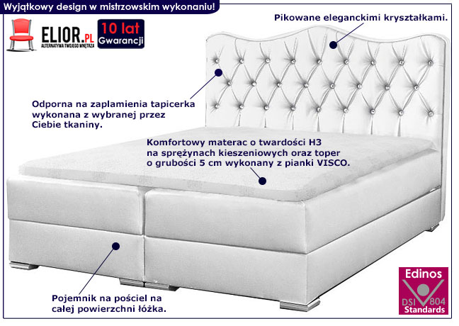 Pojedyncze łóżko kontynentalne Letis 140x200