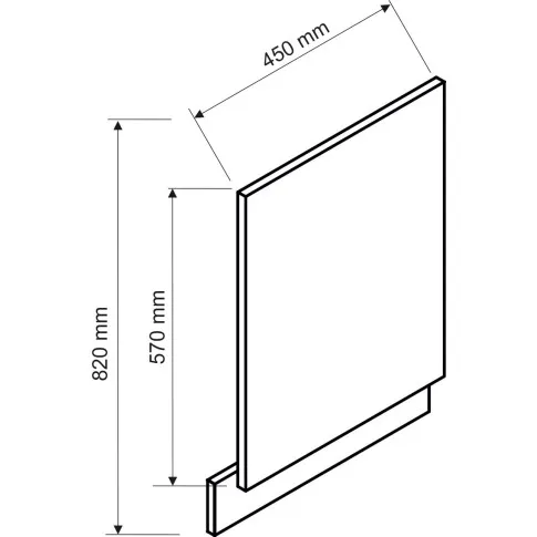 wymiary frontu do zmywarki panel otwarty 45cm Carbon 23X