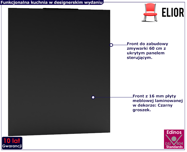 Front do zmywarki 60 cm z panelem ukrytym Farvi 26X