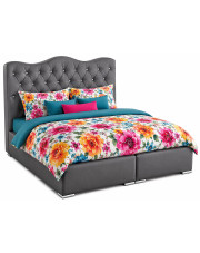 Łóżko dwuosobowe z ozdobnym zagłówkiem Orchidea 120x200 - 44 kolory w sklepie Edinos.pl