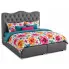 Zdjęcie produktu Łóżko dwuosobowe z ozdobnym zagłówkiem Orchidea 120x200 - 44 kolory.