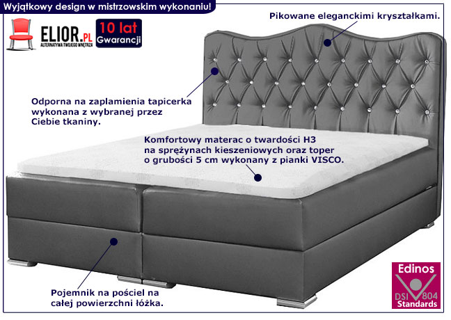 Pojedyncze łóżko kontynentalne Letis 120x200