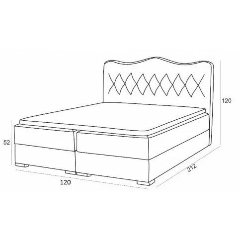 Szczegółowe zdjęcie nr 6 produktu Łóżko dwuosobowe z ozdobnym zagłówkiem Letis 120x200 - 44 kolory