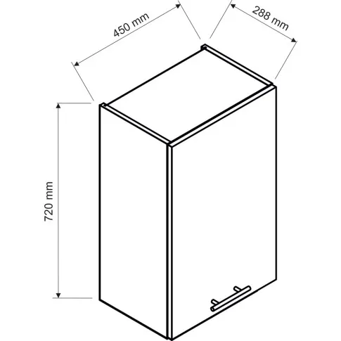 wymiary górnej szafki 45cm Carbon 29X