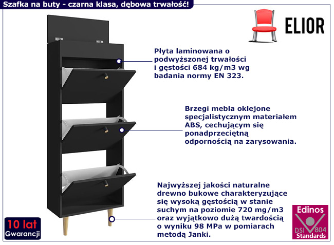 Wysoka szafka na buty do przedpokoju Modo 5X