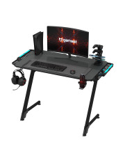 Czarne biurko gamingowe z podświetleniem LED - Cover 3X w sklepie Edinos.pl