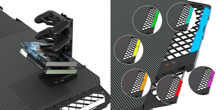 Zbliżenie biurka gamingowego Vixo 3X