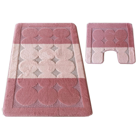 Różowy zestaw dywaników łazienkowych Gabo