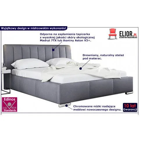 Fotografia Łóżko tapicerowane Fato 3X 160x200 - 44 kolory z kategorii Łóżka tapicerowane