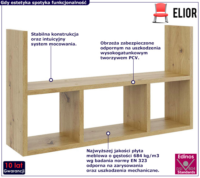 Wisząca półka Gomio dąb artisan