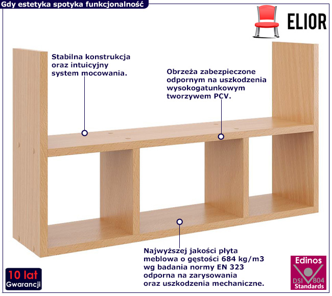 Wisząca półka Danson buk