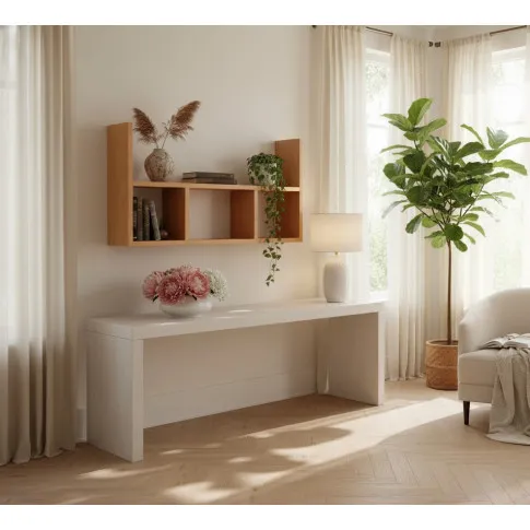 Minimalistyczna półka ścienna w kolorze olcha   Danson