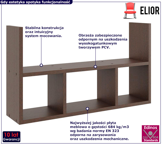 Wisząca półka Gomio wenge