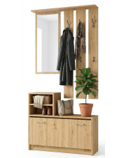 Komplet mebli do przedpokoju z lustrem Etien- dąb artisan w sklepie Edinos.pl