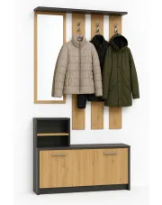 Zestaw mebli do przedpokoju z szafką na buty Etien - dąb artisan + antracyt w sklepie Edinos.pl