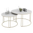 Komplet dwóch stolików kawowych glamour złoty + biały - Olona 3X