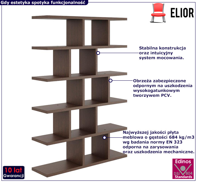 Półka na książki Adelo wenge