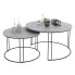 Zestaw dwóch stolików kawowych czarny + beton - Olona 4X