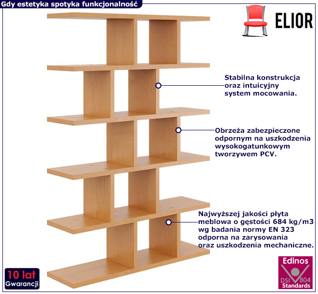 Półka na książki Adelo olcha