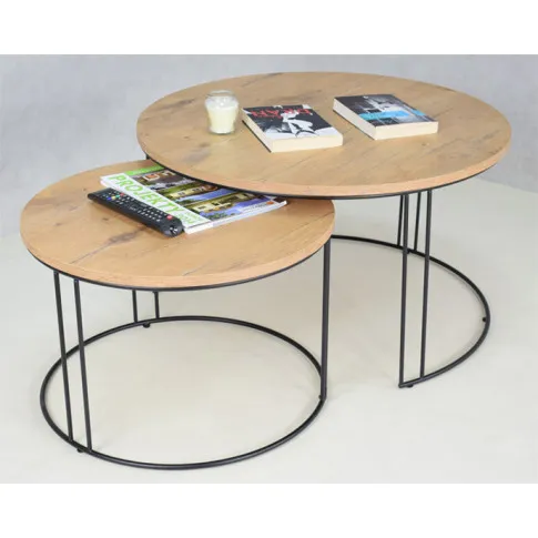 Wizualizacja stolików kawowych Olona 4X czarny dąb lancelot