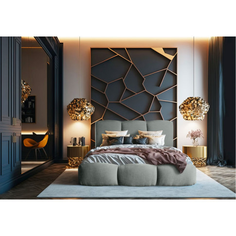 wizualizacja nowoczesnej sypialni glamour z wykorzystaniem tapicerowanego lozka malzenskiego ginny
