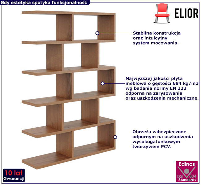 Półka na książki Tukon orzech