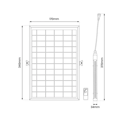 Lampa solarna N31 Larox wymiary