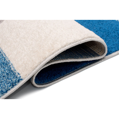 niebieski prostokątny dywan w kwadraty skandynawski caso 5x