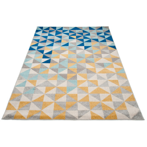 niebiesko szary dywan nowoczesny geometryczny Caso 7X