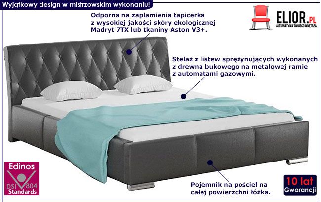 Dwuosobowe łóżko z pojemnikiem na pościel 160x200 Tonkin 2X